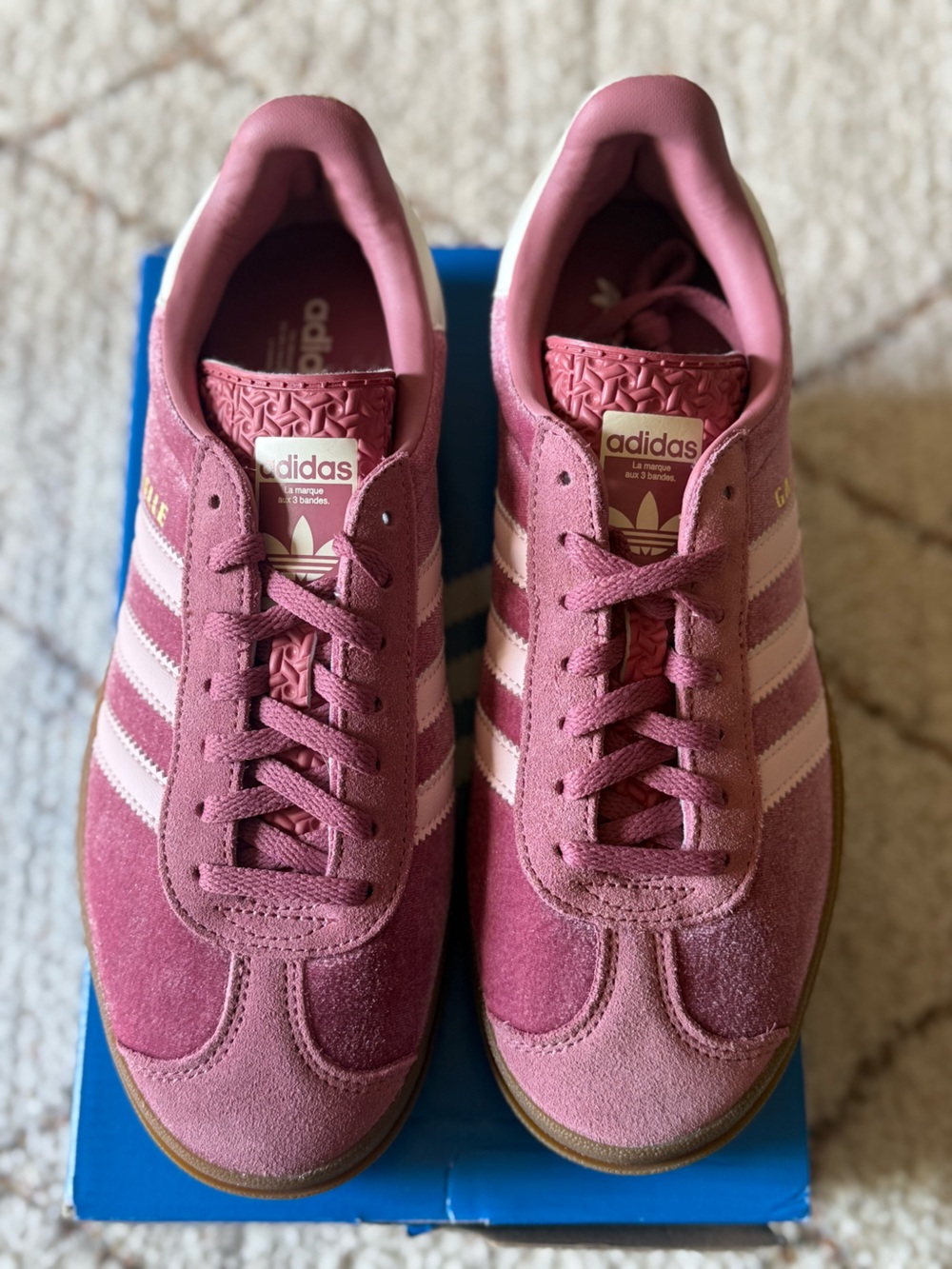Adidas Gazelle Bold Pink Velvet Platform Sneakers Size 7 BNIB - Picture 13 of 13